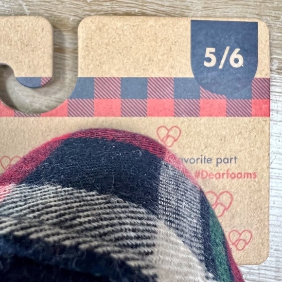 DearFoams Baby Bear Plaid Slippers Warm Cozy Sherpa Lining & Indoor/Outdoor Sole - Picture 8 of 11